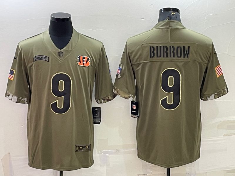 Men Cincinnati Bengals 9 Burrow Green 2022 Vapor Untouchable Limited Nike NFL Jersey